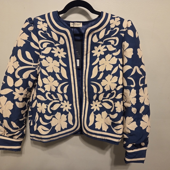 NWT Anna-Kaci Open Front Jacket with Long Sleeves and Floral Pattern Size S - Picture 3 of 14